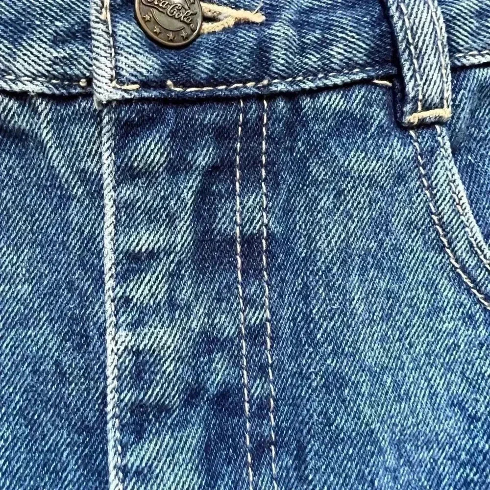 Vintage Cowboy Chic  80’s Blue Acid Washed Jean Mini‎ Skirt - Picture 6 of 12